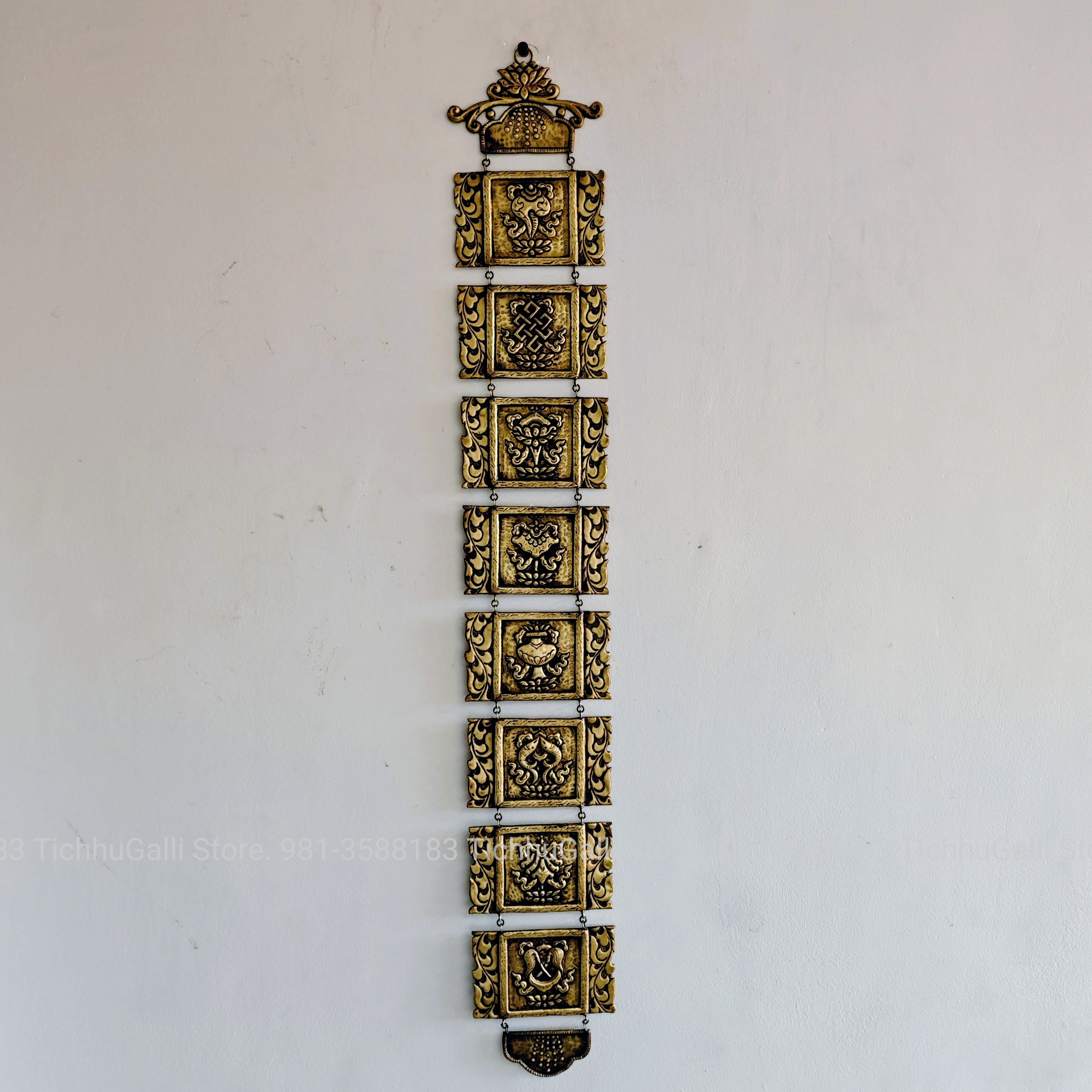 Brass astamangal folding set